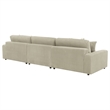Pemberly Row Fabric Upholstered Reversible Sectional Sofa Set Sand
