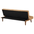 Pemberly Row Faux Leather Tufted Convertible Sofa Bed Saddle Brown