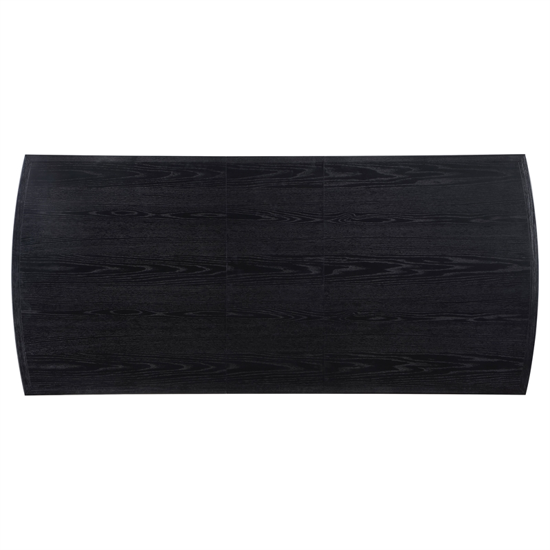 Pemberly Row Wood Dining Table with Removable Extension Leaf Black