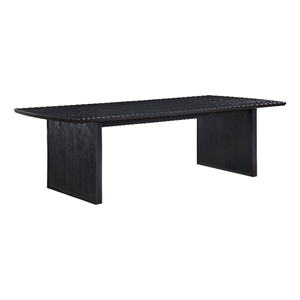 Pemberly Row Wood Dining Table with Removable Extension Leaf Black