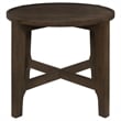 Pemberly Row Transitional Round Solid Wood End Table in Dark Brown