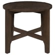 Pemberly Row Transitional Round Solid Wood End Table in Dark Brown
