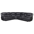 Pemberly Row Faux Leather Power Reclining Sectional Sofa Dark Gray