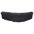 Pemberly Row Faux Leather Power Reclining Sectional Sofa Dark Gray