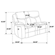 Pemberly Row Faux Leather Power Reclining Sectional Sofa Dark Gray