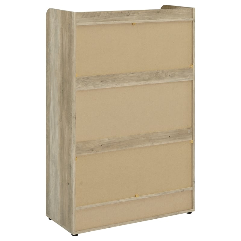 Pemberly Row 3-tier Wood Shoe Storage Cabinet Antique Pine and White