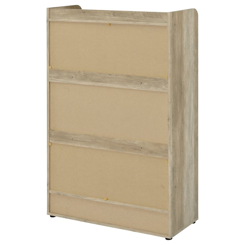 Pemberly Row 3-tier Wood Shoe Storage Cabinet Antique Pine and White