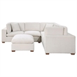 Pemberly Row 5-piece Fabric Upholstered Modular Sectional Sofa Ivory