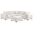 Pemberly Row 6-piece Velvet Upholstered Modular Sectional Sofa Ivory