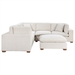 Pemberly Row 6-piece Velvet Upholstered Modular Sectional Sofa Ivory