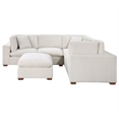 Pemberly Row 6-piece Velvet Upholstered Modular Sectional Sofa Ivory