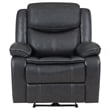Pemberly Row Faux Leather Upholstered Power Recliner Chair Dark Gray