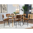 Pemberly Row 7-piece Wood Counter Height Dining Set Natural Sheesham