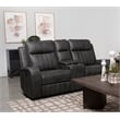 Pemberly Row Faux Leather Upholstered Motion Reclining Loveseat Gray