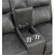 Pemberly Row Faux Leather Upholstered Motion Reclining Loveseat Gray