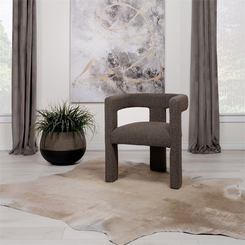 Pemberly Row Modern Fabric Upholstered Accent Side Chair Chocolate Brown