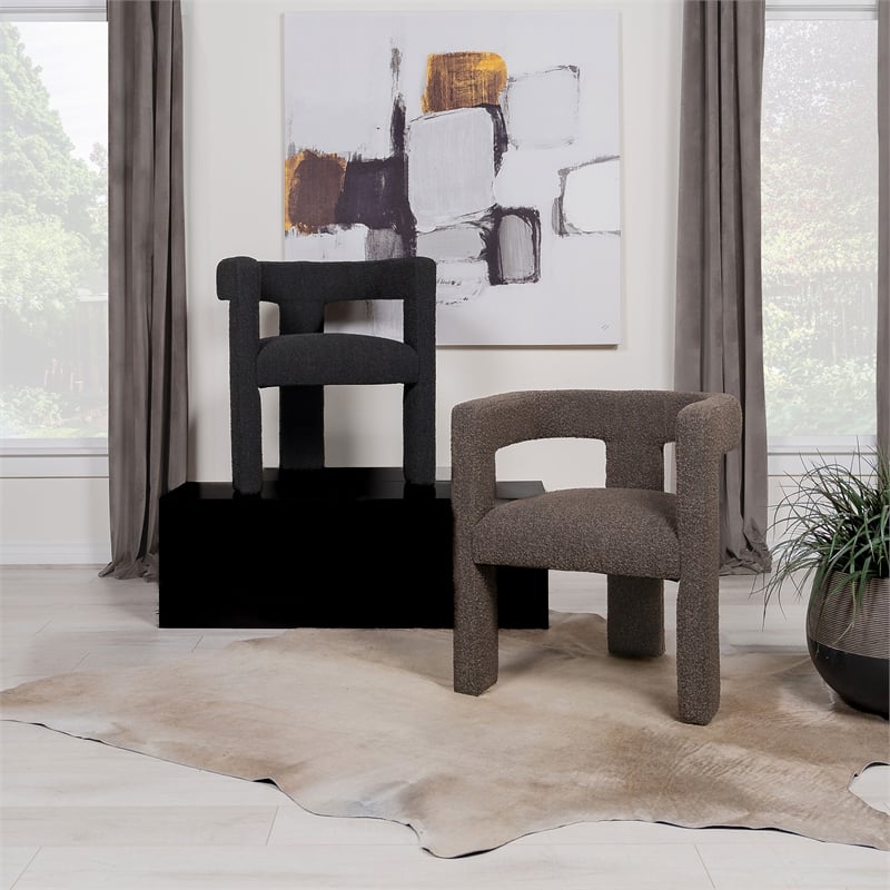 Pemberly Row Modern Fabric Upholstered Accent Side Chair Chocolate Brown