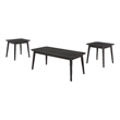 Pemberly Row 3-piece Wood Occasional Set with Coffee and End Tables Black