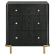 Pemberly Row 3-drawer Wood Nightstand Bedside Table with USB Outlet Black