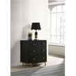 Pemberly Row 3-drawer Wood Nightstand Bedside Table with USB Outlet Black