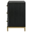 Pemberly Row 3-drawer Wood Nightstand Bedside Table with USB Outlet Black