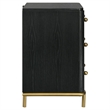 Pemberly Row 3-drawer Wood Nightstand Bedside Table with USB Outlet Black