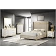 Pemberly Row Modern 2-drawer Wood Nightstand Bedside Table White and Gold