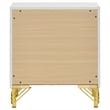 Pemberly Row Modern 2-drawer Wood Nightstand Bedside Table White and Gold