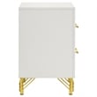 Pemberly Row Modern 2-drawer Wood Nightstand Bedside Table White and Gold