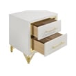 Pemberly Row Modern 2-drawer Wood Nightstand Bedside Table White and Gold
