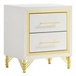 Pemberly Row Modern 2-drawer Wood Nightstand Bedside Table White and Gold