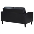 Pemberly Row Faux Leather Upholstered Track Arm Faux Leather Loveseat Black
