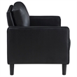 Pemberly Row Faux Leather Upholstered Track Arm Faux Leather Loveseat Black