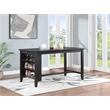 Pemberly Row Wood Counter Height Dining Table with Storage Shelves Dark Gray