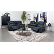 Pemberly Row 2-piece Faux Leather Upholstered Motion Reclining Sofa Set Blue