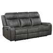 Pemberly Row 2-piece Faux Leather Upholstered Motion Reclining Sofa Set Gray