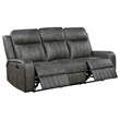 Pemberly Row 2-piece Faux Leather Upholstered Motion Reclining Sofa Set Gray