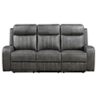 Pemberly Row 2-piece Faux Leather Upholstered Motion Reclining Sofa Set Gray
