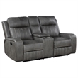 Pemberly Row 2-piece Faux Leather Upholstered Motion Reclining Sofa Set Gray