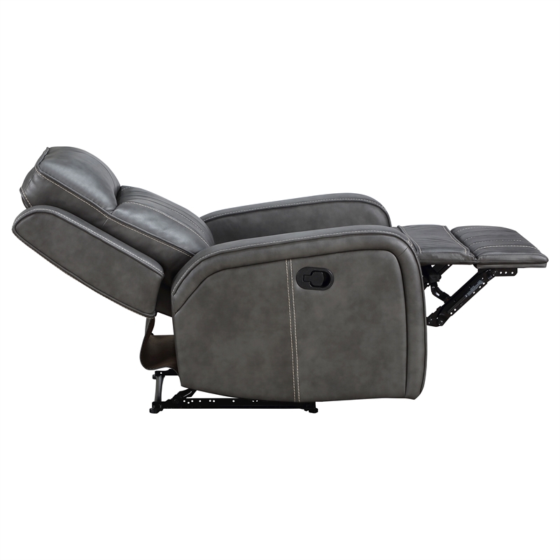 Pemberly Row 3-piece Faux Leather Upholstered Motion Reclining Sofa Set Gray