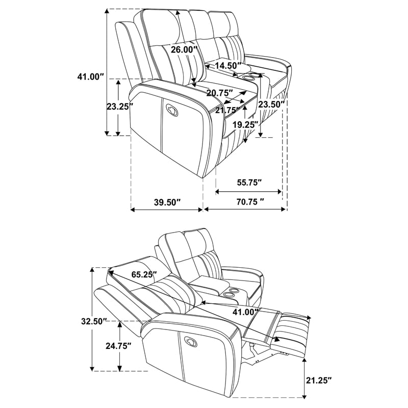 Pemberly Row 3-piece Faux Leather Upholstered Motion Reclining Sofa Set Gray