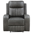 Pemberly Row Modern Faux Leather Upholstered Recliner Chair Gray