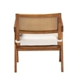 Pemberly Row Cream Boucle Fabric and Walnut Brown Wood Arm Chair