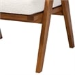 Pemberly Row Cream Boucle Fabric and Walnut Brown Wood Arm Chair