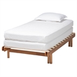 Pemberly Row Walnut Brown Wood Expandable Twin to King Bed Frame