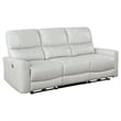 Pemberly Row 2-piece Faux Leather Power Reclining Sofa Set Ivory