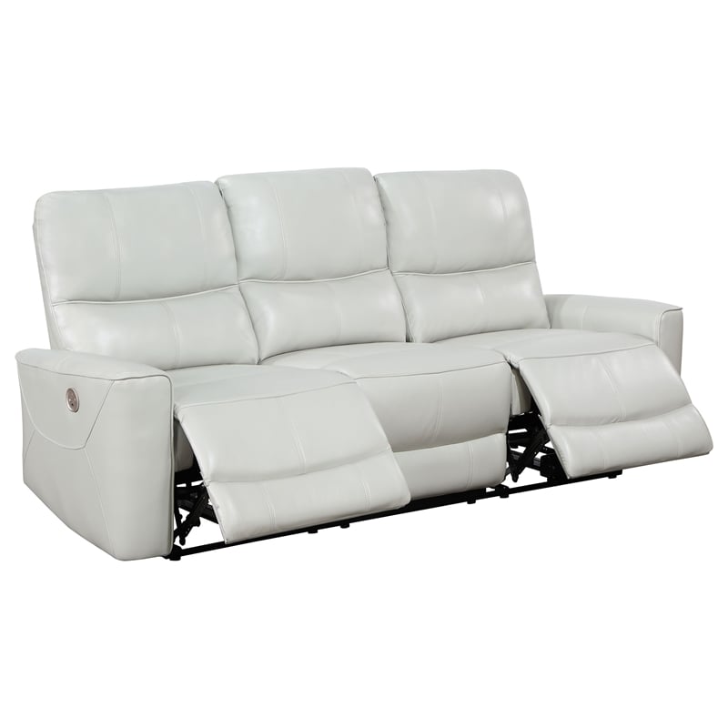 Pemberly Row 2-piece Faux Leather Power Reclining Sofa Set Ivory