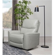 Pemberly Row Faux Leather Upholstered Power Recliner Chair Ivory