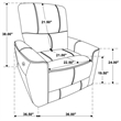 Pemberly Row Faux Leather Upholstered Power Recliner Chair Ivory
