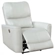 Pemberly Row Faux Leather Upholstered Power Recliner Chair Ivory